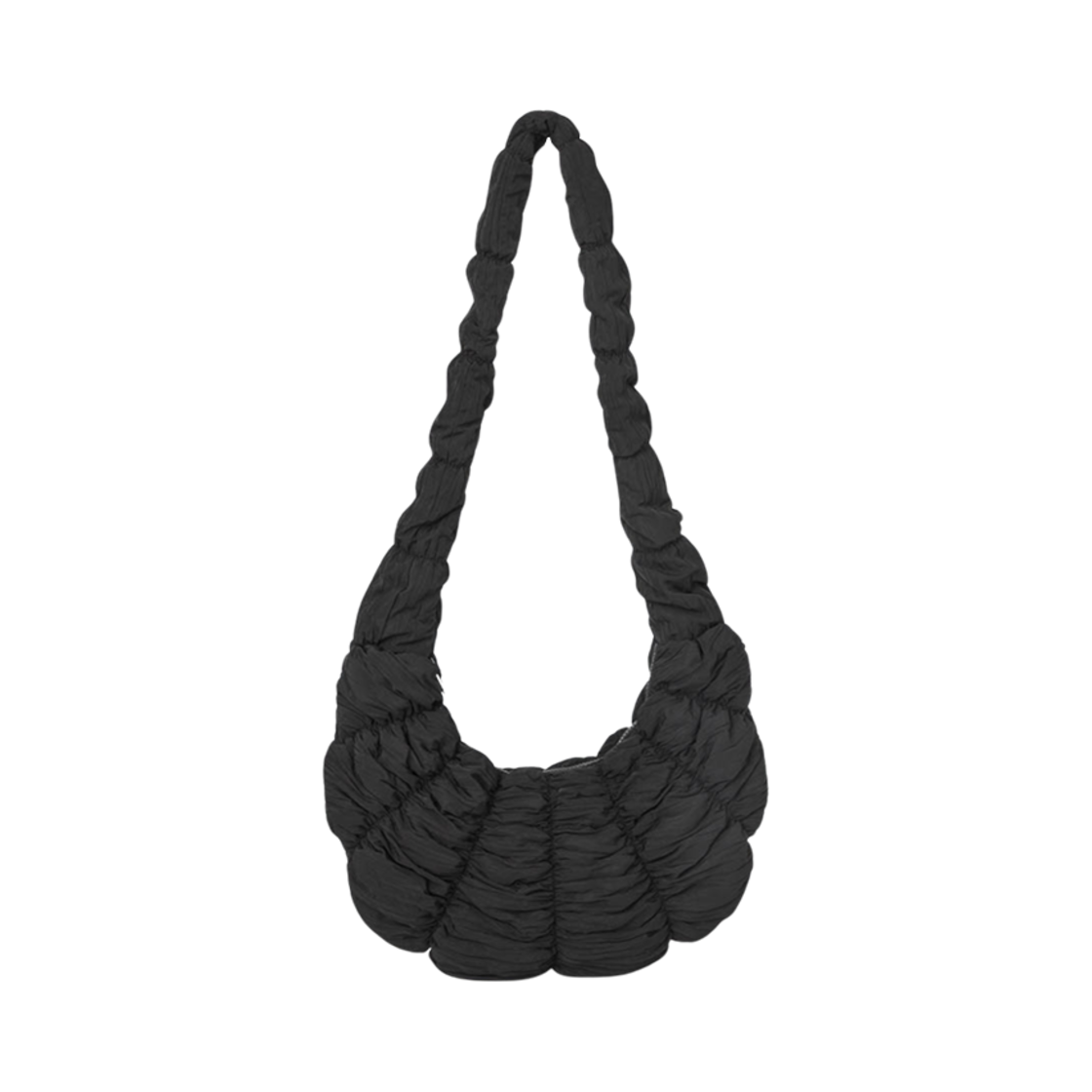 코스 리플 나일론 크로스바디백 블랙